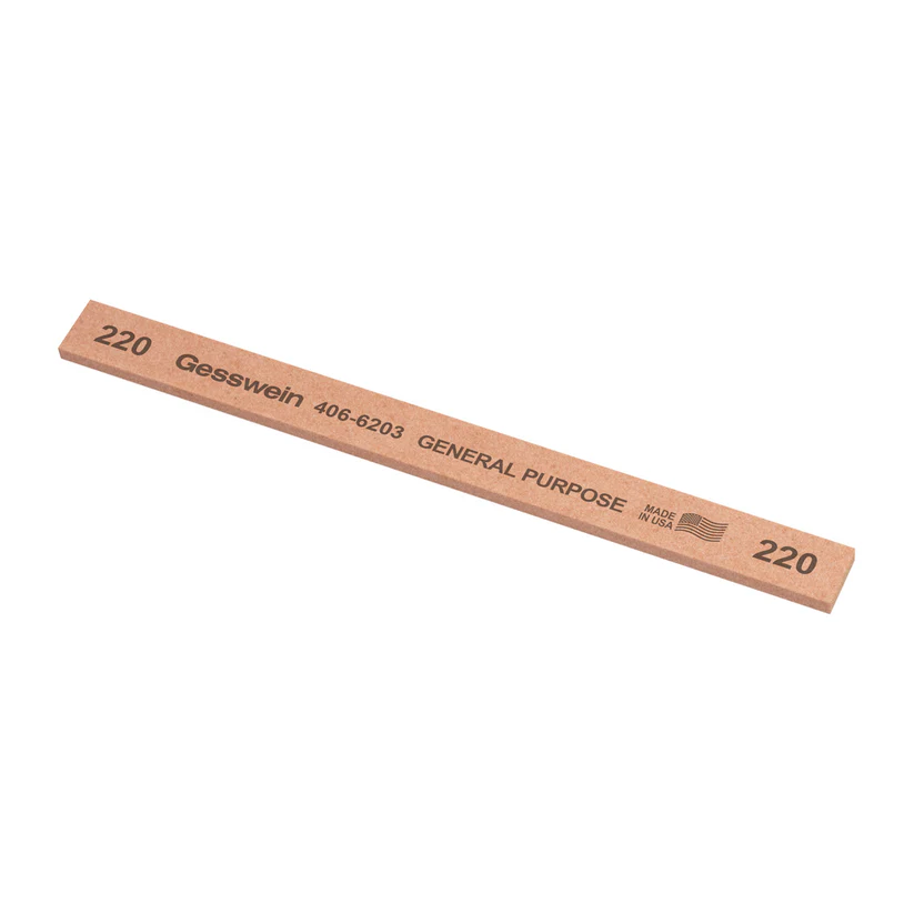[406-6203] Gesswein® General Purpose Stones - 1/2" x 1/8" x 6", 220 Grit  (Pkg. of 12)