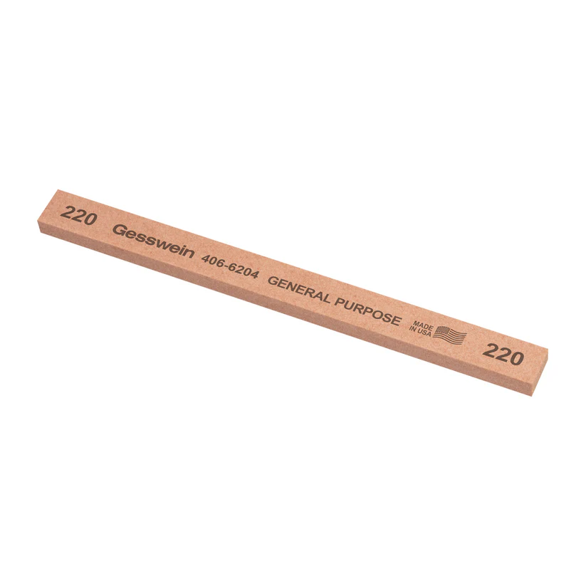 [406-6204] Gesswein® General Purpose Stones - 1/2" x 1/4" x 6", 220 Grit  (Pkg. of 12)