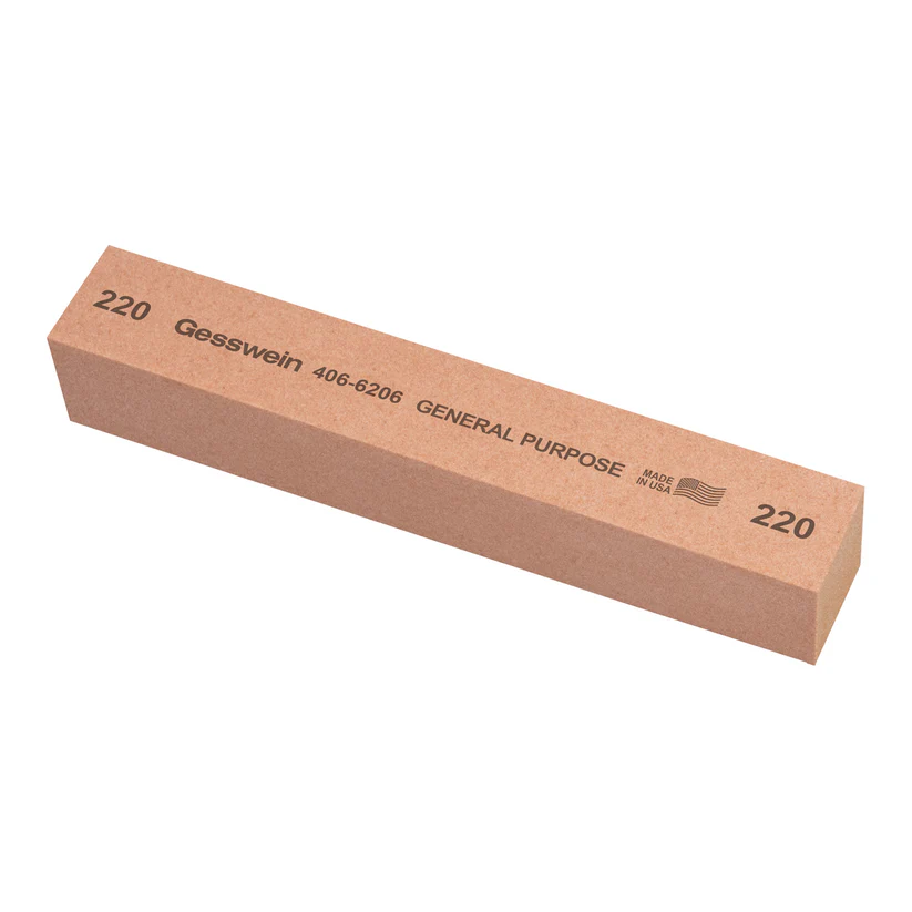 [406-6206] Gesswein® General Purpose Stones - 1" x 1" x 6", 220 Grit  (Pkg. of 6)