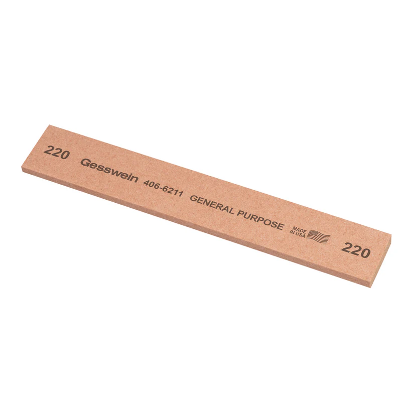 [406-6211] Gesswein® General Purpose Stones - 1" x 1/8" x 6", 220 Grit  (Pkg. of 6)