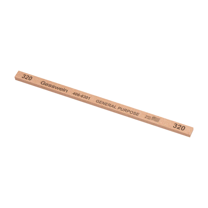 Gesswein® General Purpose Stones - 1/4" x 1/8" x 6", 320 Grit  (Pkg. of 12)