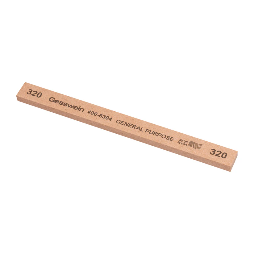 [406-6304] Gesswein® General Purpose Stones - 1/2" x 1/4" x 6", 320 Grit  (Pkg. of 12)