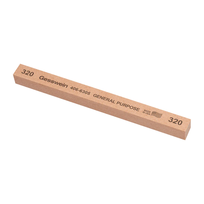 [406-6305] Gesswein® General Purpose Stones - 1/2" x 1/2" x 6", 320 Grit  (Pkg. of 6)