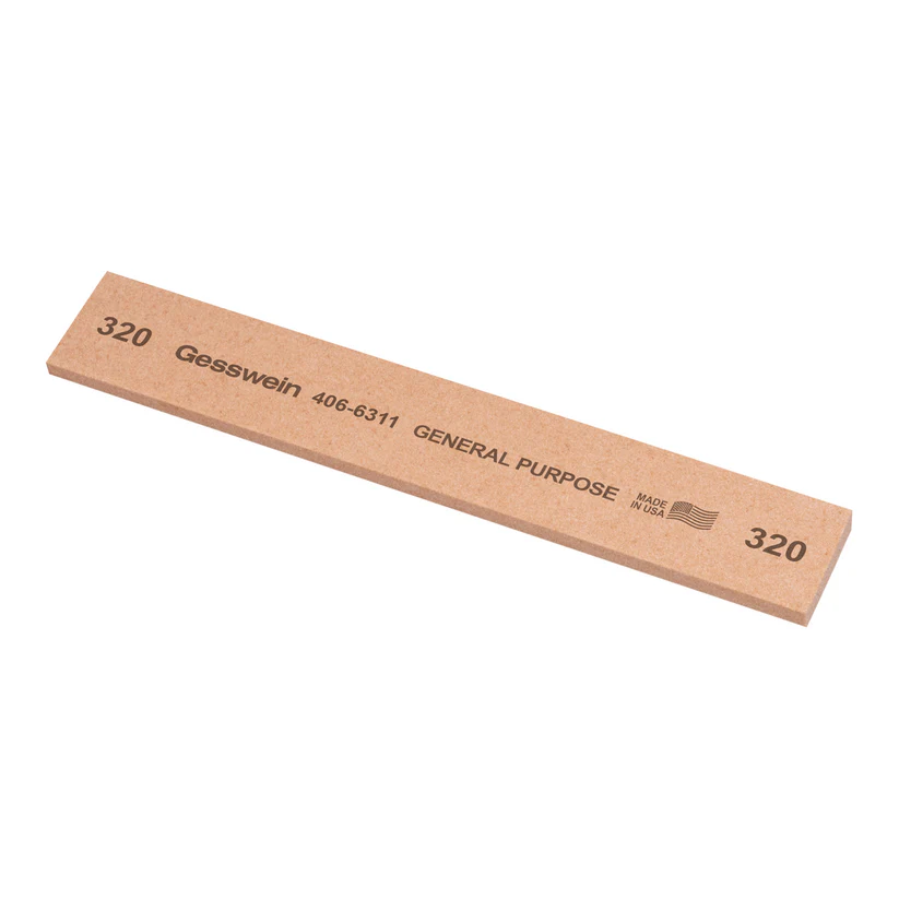 Gesswein® General Purpose Stones - 1" x 1/8" x 6", 320 Grit  (Pkg. of 6)