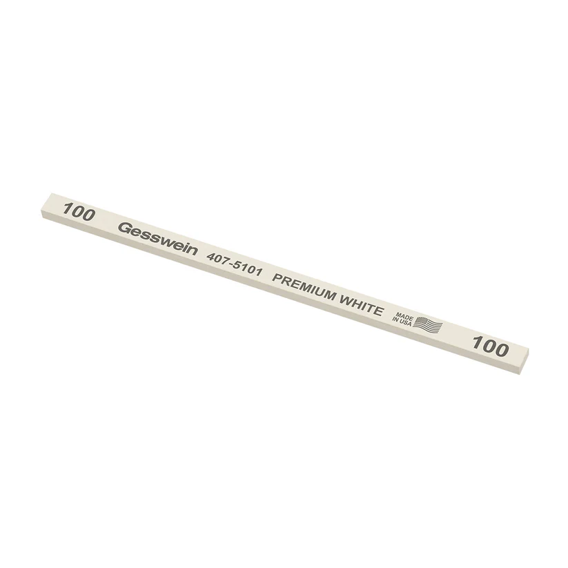 [407-5101] Gesswein® Premium White Stones - 1/4" x 1/8" x 6", 100 Grit  (Pkg. of 12)