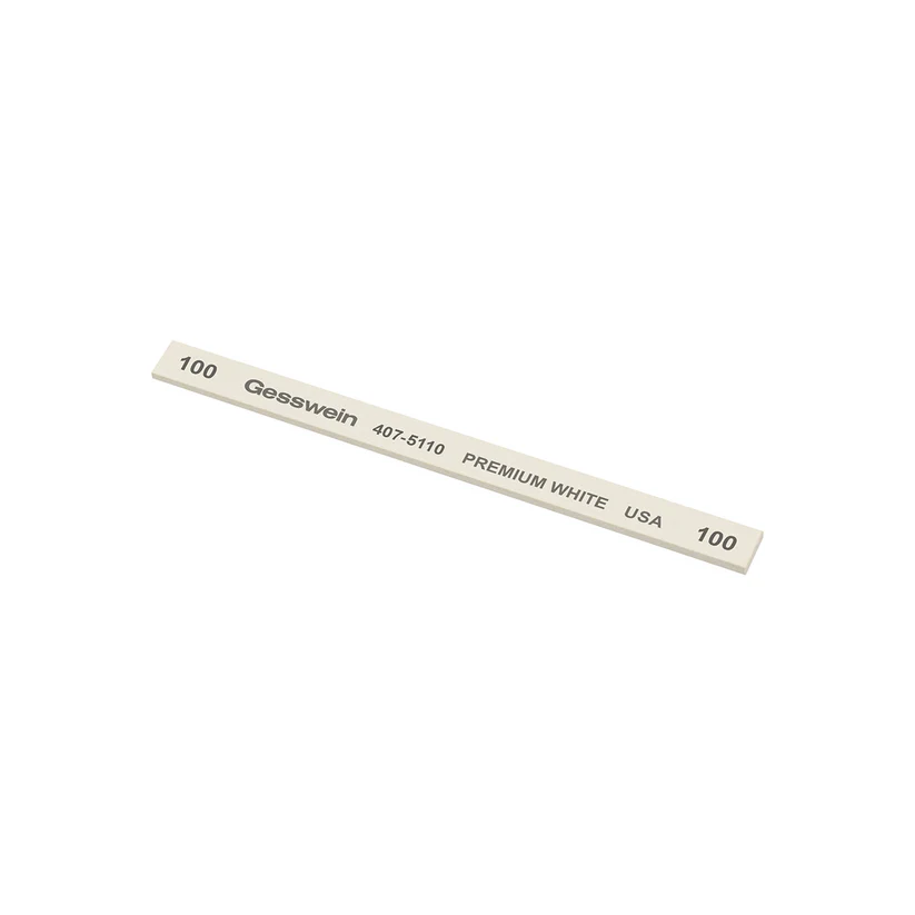 [407-5110] Gesswein® Premium White Stones - 1/4" x 1/16" x 4", 100 Grit  (Pkg. of 12)
