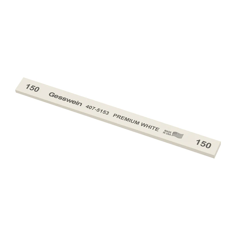 [407-5153] Gesswein® Premium White Stones - 1/2" x 1/8" x 6", 150 Grit  (Pkg. of 12)