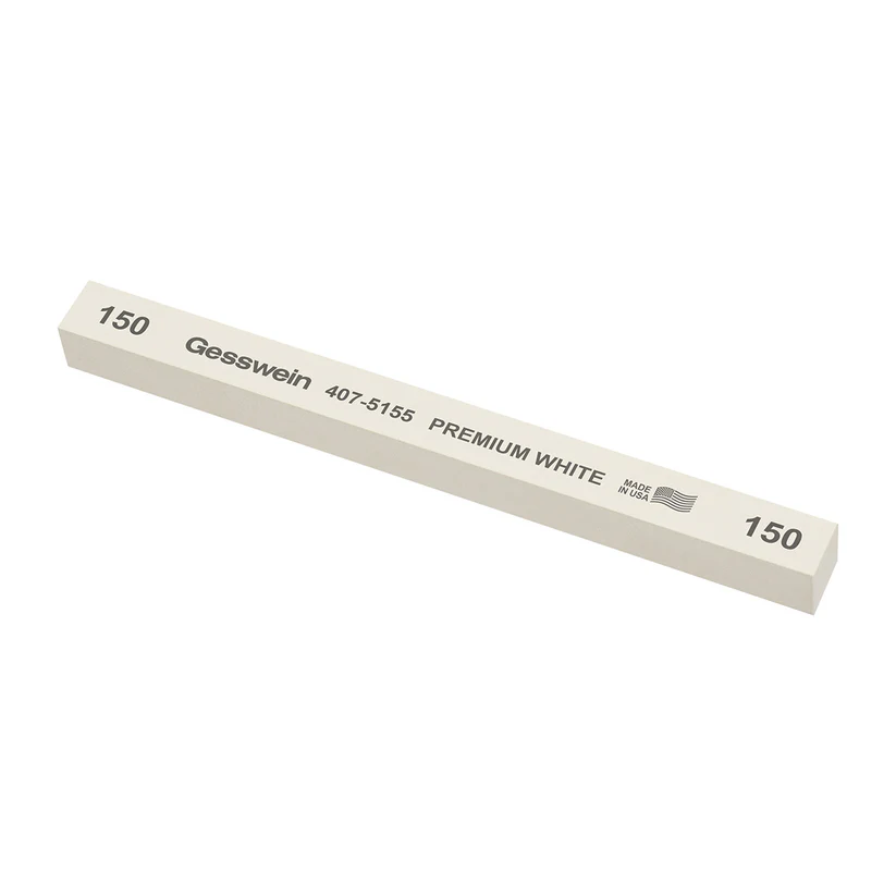 [407-5155] Gesswein® Premium White Stones - 1/2" x 1/2" x 6", 150 Grit  (Pkg. of 6)