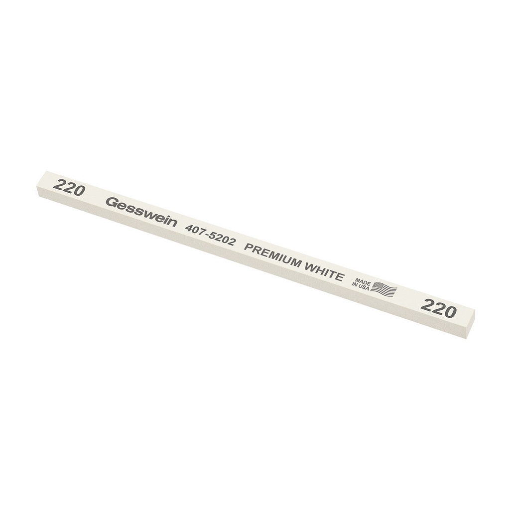 [407-5202] Gesswein® Premium White Stones - 1/4" x 1/4" x 6", 220 Grit  (Pkg. of 12)