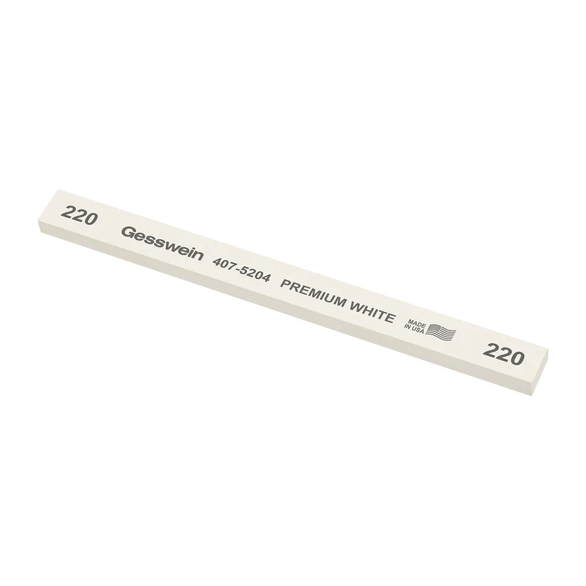 [407-5204] Gesswein® Premium White Stones - 1/2" x 1/4" x 6", 220 Grit  (Pkg. of 12)