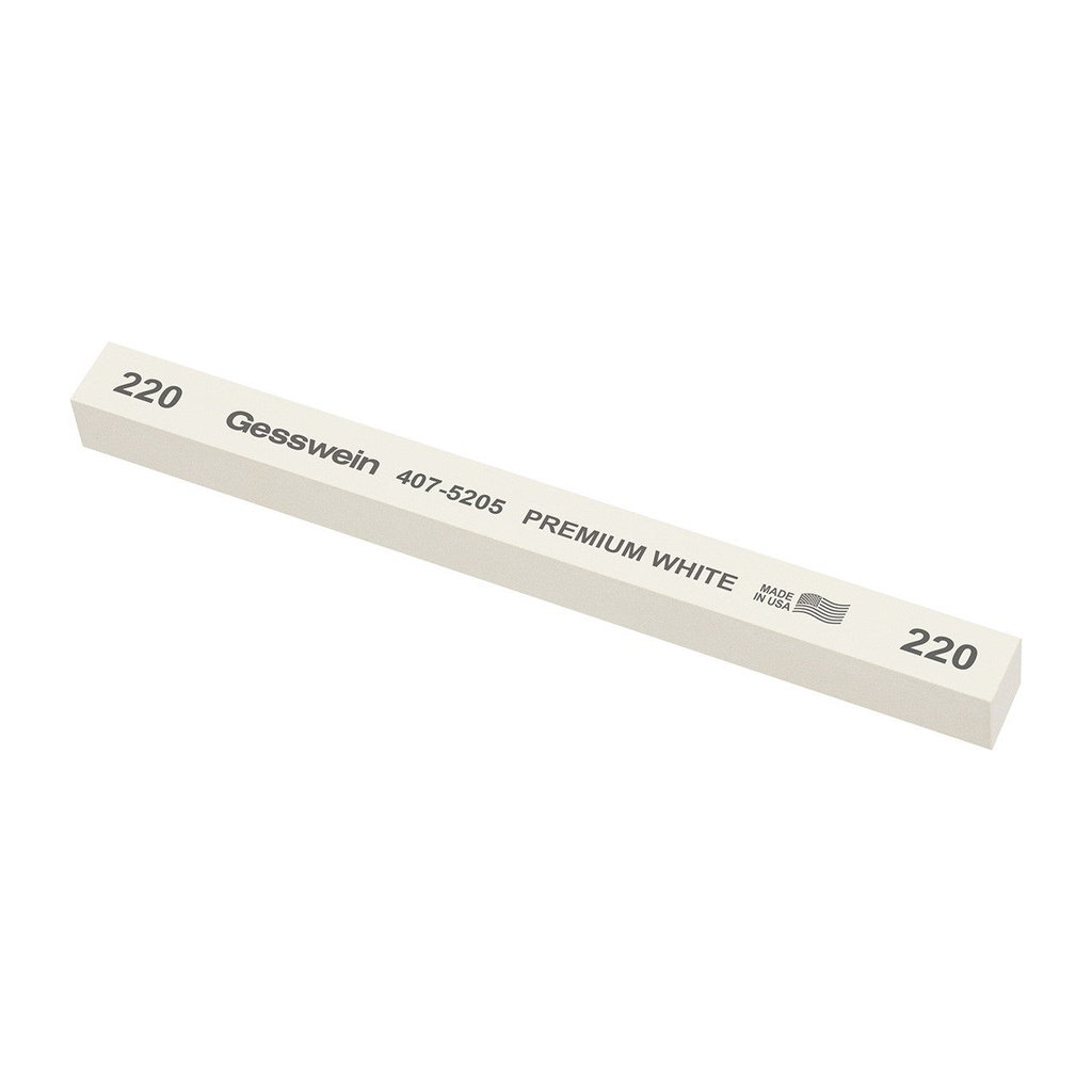 [407-5205] Gesswein® Premium White Stones - 1/2" x 1/2" x 6", 220 Grit  (Pkg. of 6)