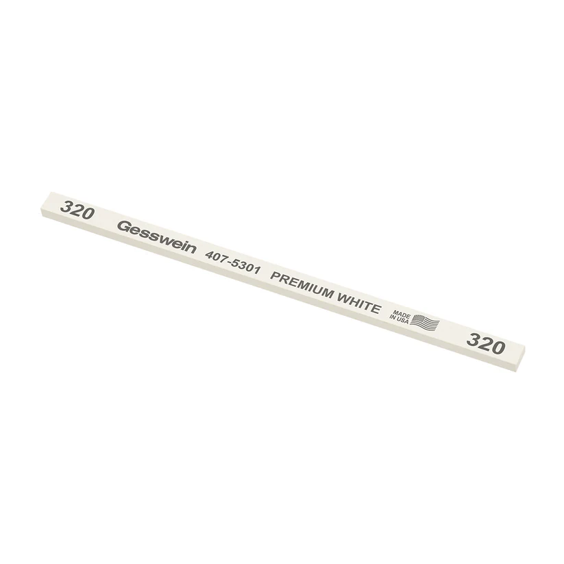Gesswein® Premium White Stones - 1/4" x 1/8" x 6", 320 Grit  (Pkg. of 12)
