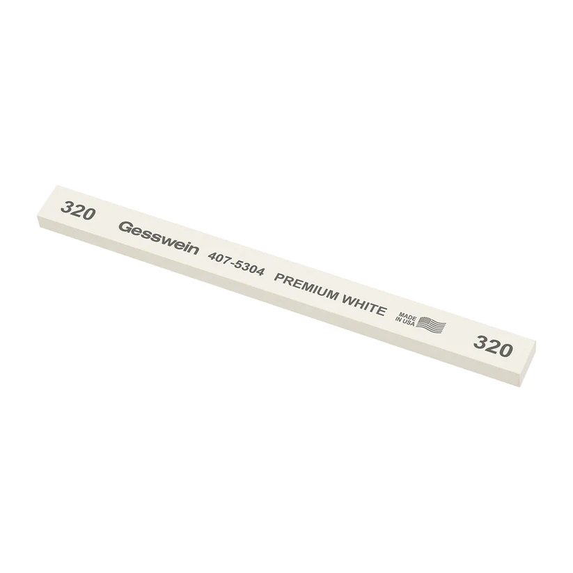 Gesswein® Premium White Stones - 1/2" x 1/4" x 6", 320 Grit  (Pkg. of 12)