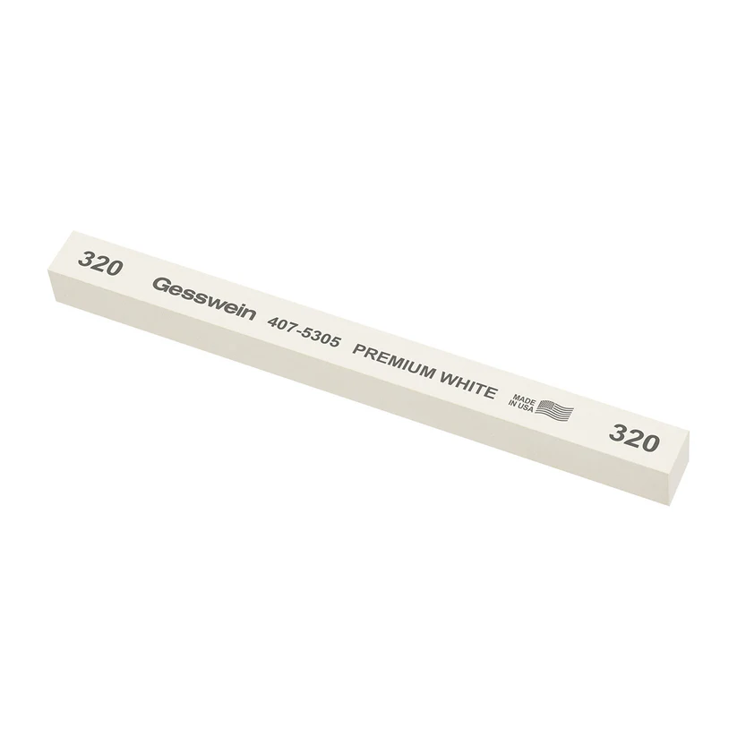 [407-5305] Gesswein® Premium White Stones - 1/2" x 1/2" x 6", 320 Grit  (Pkg. of 6)