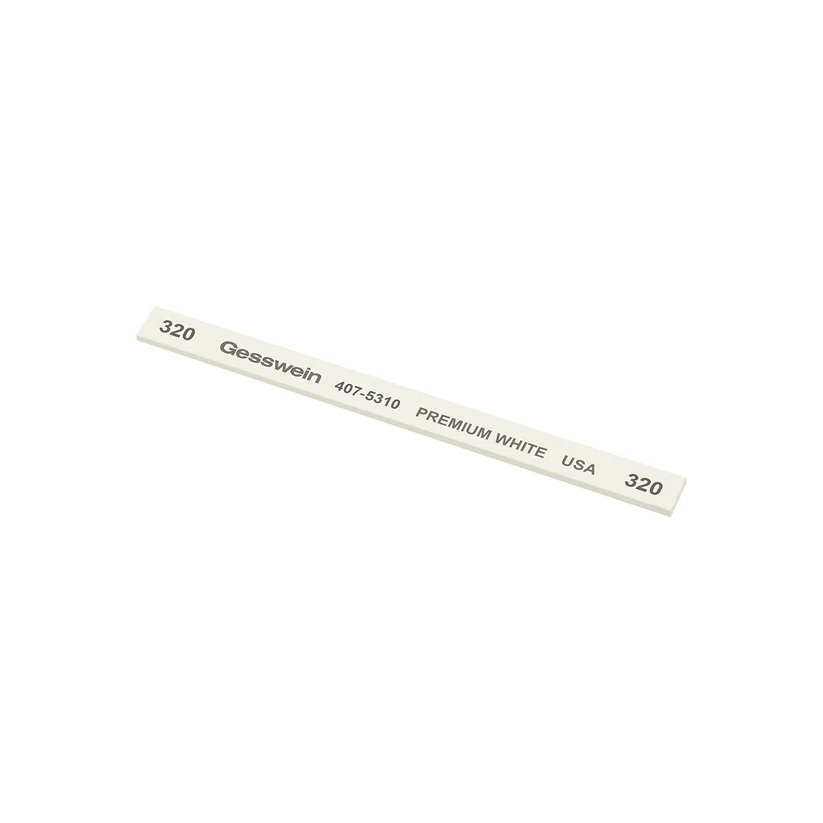 [407-5310] Gesswein® Premium White Stones - 1/4" x 1/16" x 4", 320 Grit  (Pkg. of 12)
