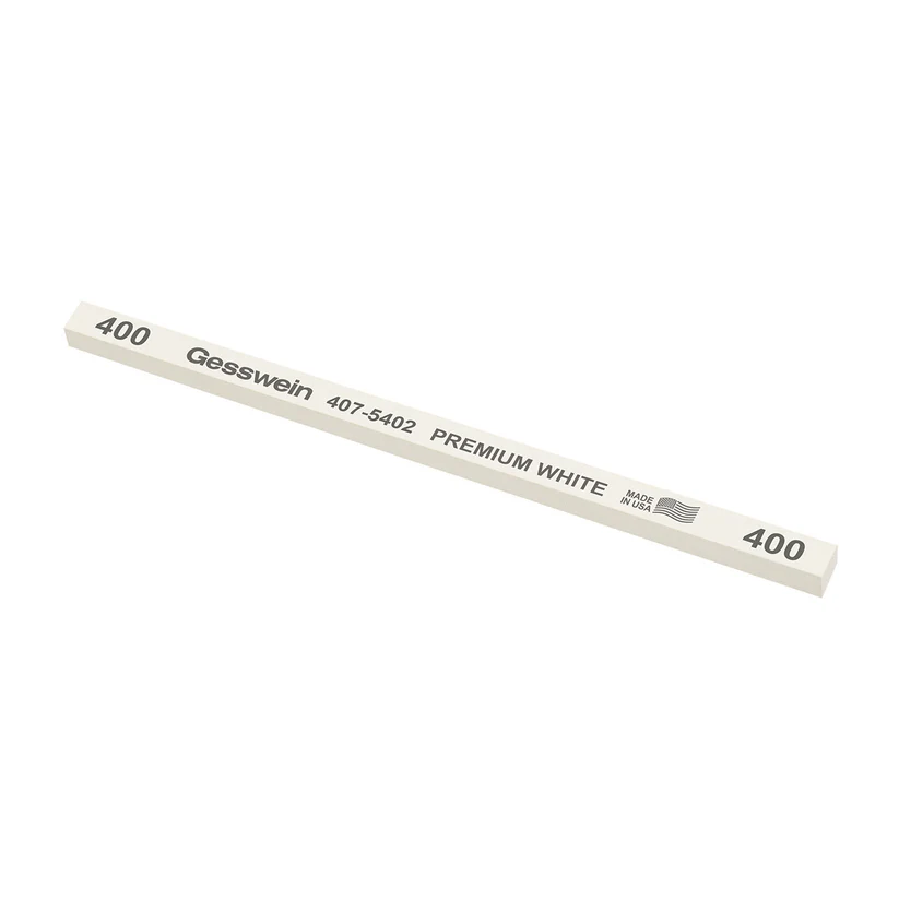 Gesswein® Premium White Stones - 1/4" x 1/4" x 6", 400 Grit  (Pkg. of 12)