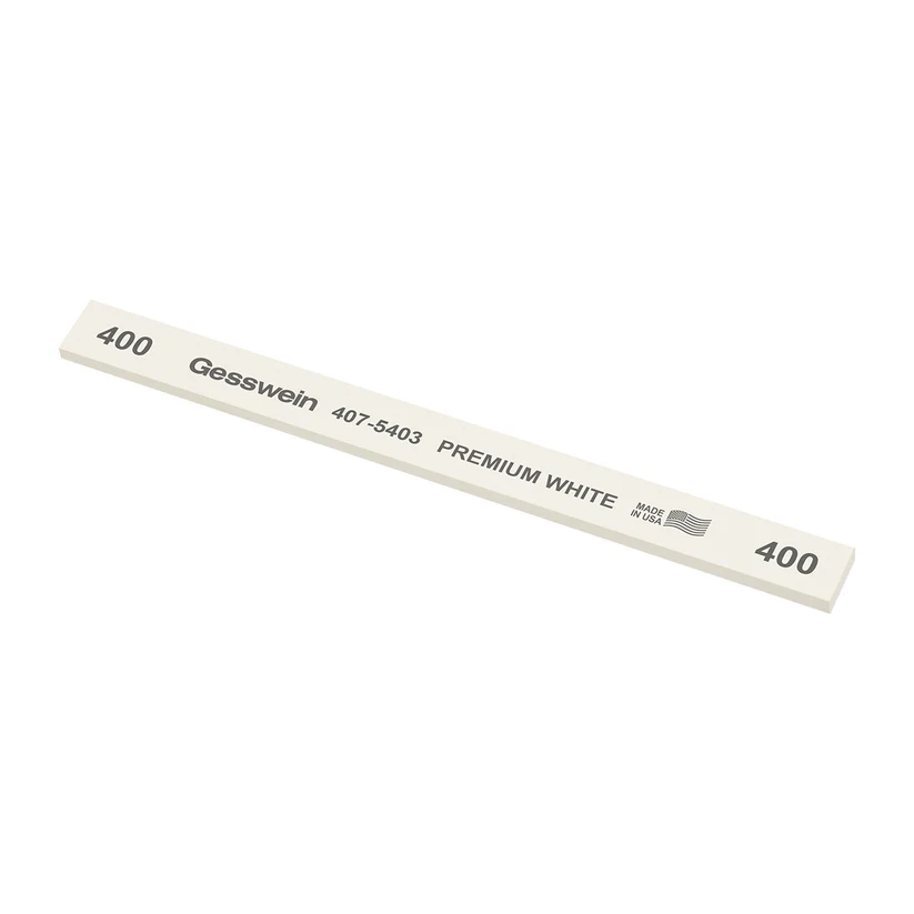 [407-5403] Gesswein® Premium White Stones - 1/2" x 1/8" x 6", 400 Grit  (Pkg. of 12)