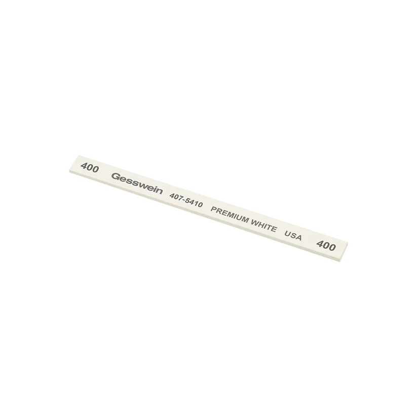 [407-5410] Gesswein® Premium White Stones - 1/4" x 1/16" x 4", 400 Grit  (Pkg. of 12)