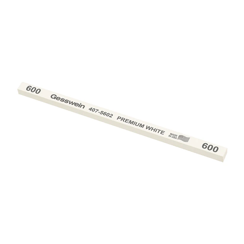 Gesswein® Premium White Stones - 1/4" x 1/4" x 6", 600 Grit  (Pkg. of 12)