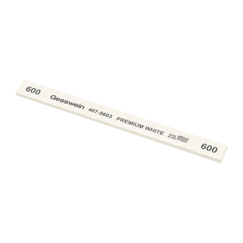 [407-5603] Gesswein® Premium White Stones - 1/2" x 1/8" x 6", 600 Grit  (Pkg. of 12)