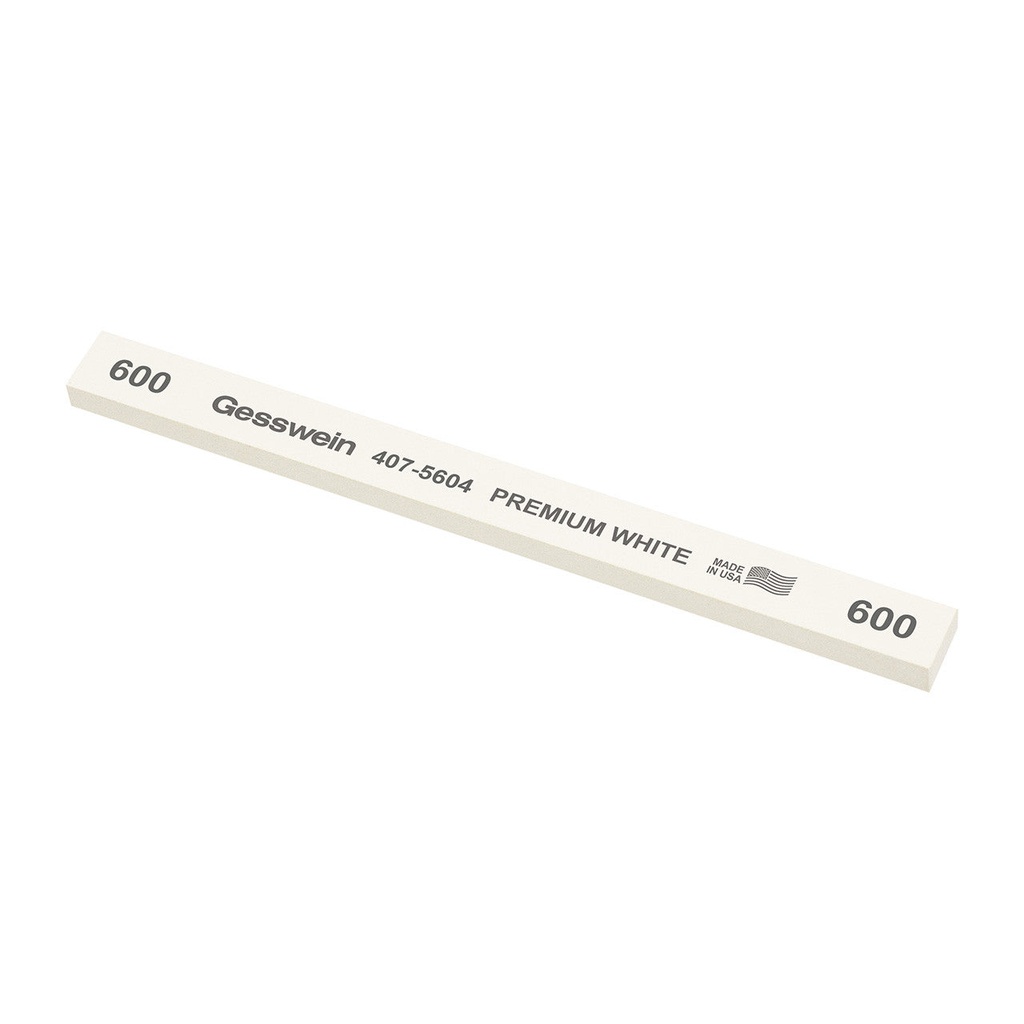 Gesswein® Premium White Stones - 1/2" x 1/4" x 6", 600 Grit  (Pkg. of 12)