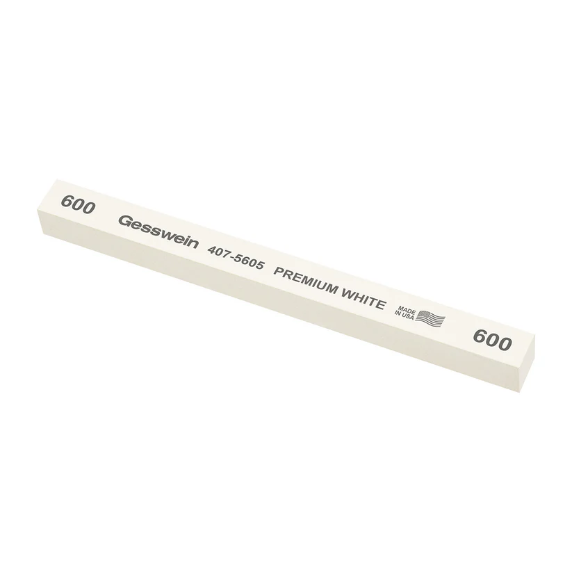 [407-5605] Gesswein® Premium White Stones - 1/2" x 1/2" x 6", 600 Grit  (Pkg. of 6)