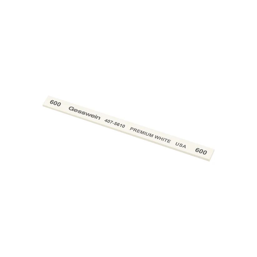 [407-5610] Gesswein® Premium White Stones - 1/4" x 1/16" x 4", 600 Grit  (Pkg. of 12)