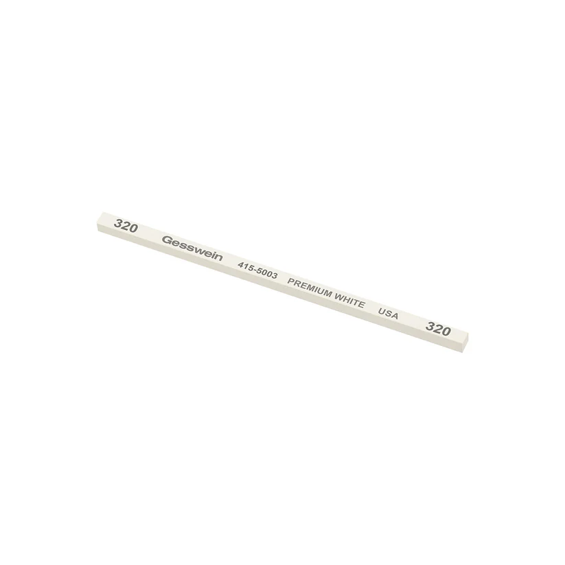 [415-5003] Gesswein® Premium White Stones - 5/32" x 5/32" x 4", 320 Grit  (Pkg. of 12)