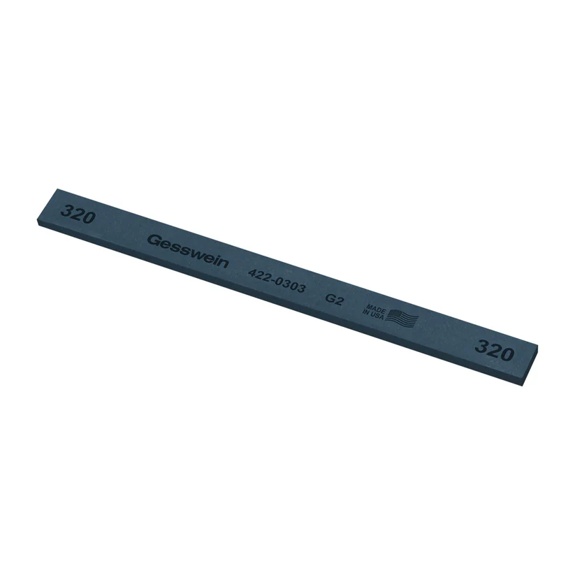[422-0303] Gesswein® G2 Stones - 1/2" x 1/8" x 6", 320 Grit  (Pkg. of 12)