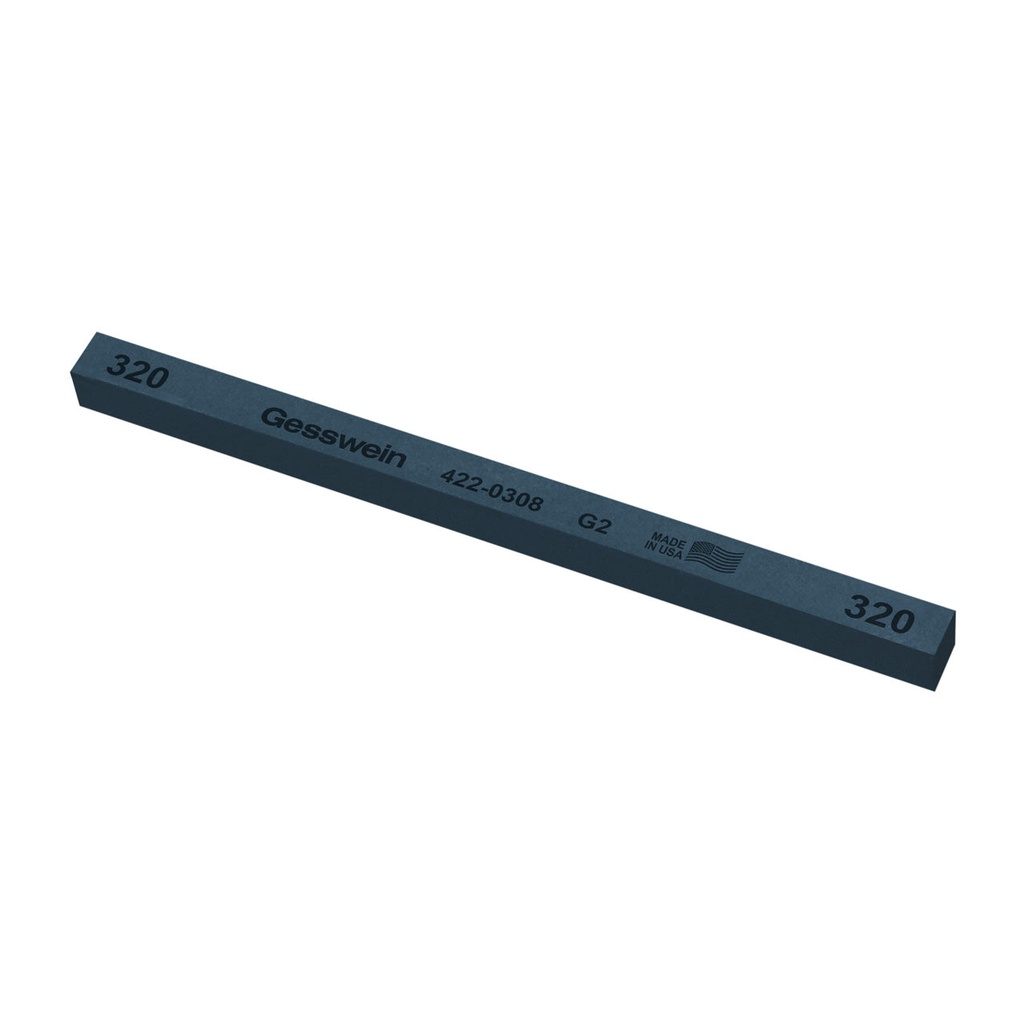 [422-0308] Gesswein® G2 Stones - 3/8" x 3/8" x 6", 320 Grit  (Pkg. of 12)
