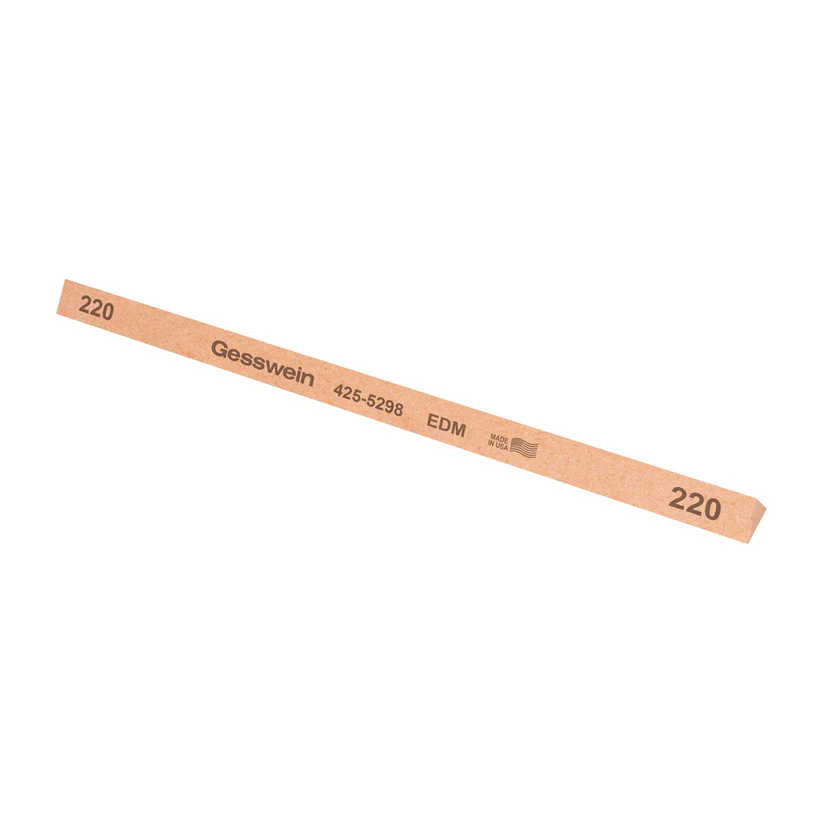[425-5298] Gesswein® EDM Stones - 3/8" x 6" Triangle, 220 Grit  (Pkg. of 12)