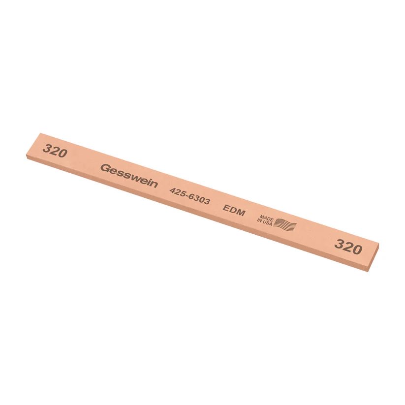 [425-6303] Gesswein® EDM Stones - 1/2" x 1/8" x 6", 320 Grit  (Pkg. of 12)