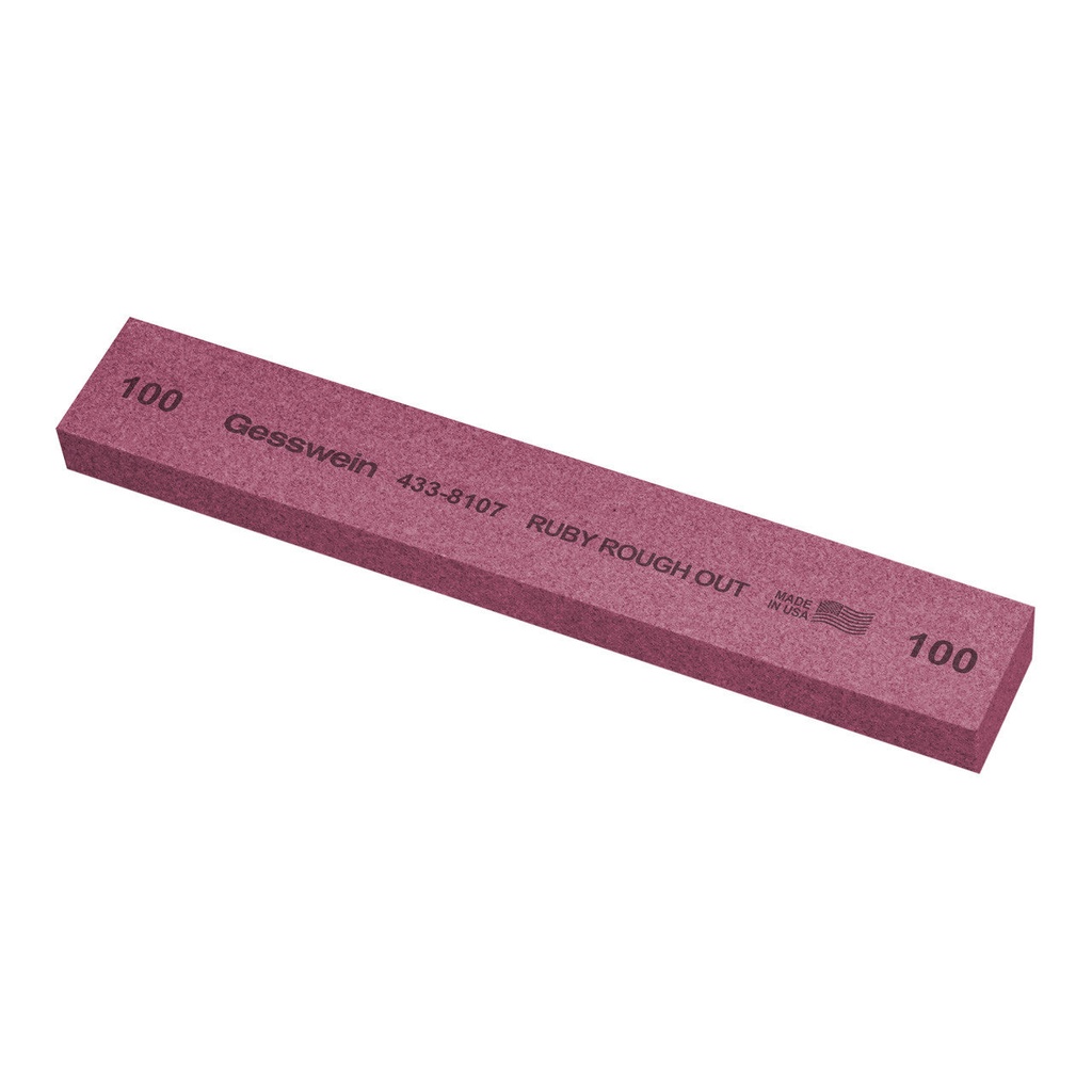 [433-8107] Gesswein® Ruby Rough Out Stones - 1" x 1/2" x 6", 100 Grit  (Pkg. of 6)
