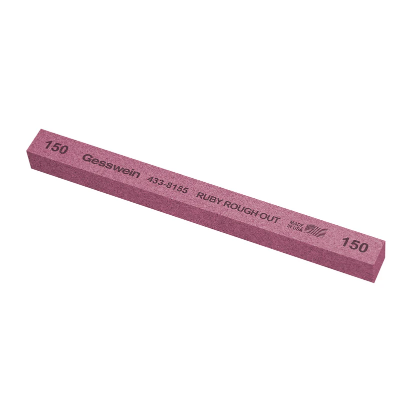 [433-8155] Gesswein® Ruby Rough Out Stones - 1/2" x 1/2" x 6", 150 Grit  (Pkg. of 6)