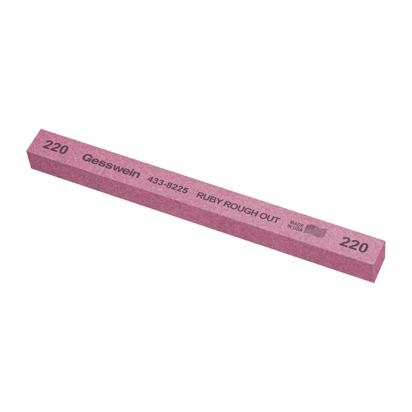 [433-8225] Gesswein® Ruby Rough Out Stones - 1/2" x 1/2" x 6", 220 Grit  (Pkg. of 6)