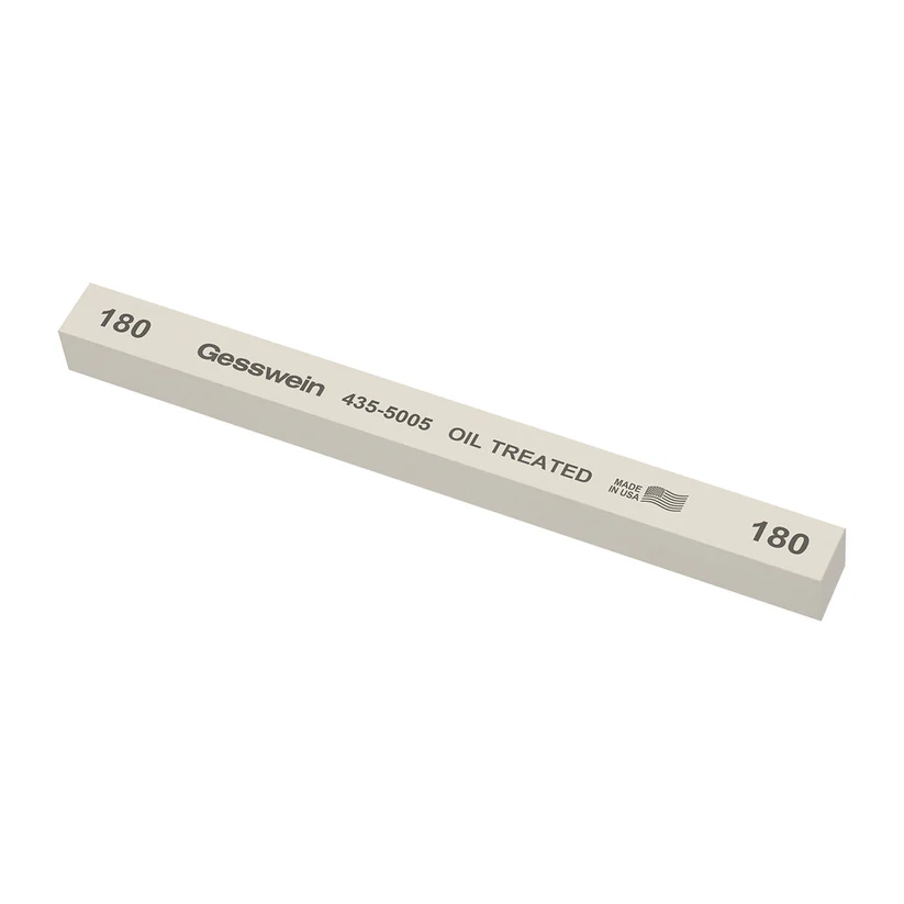[435-5005] Gesswein® Oil-Treated Stones - 1/2" x 1/2" x 6", 180 Grit  (Pkg. of 6)