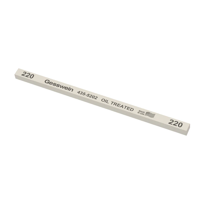 Gesswein® Oil-Treated Stones - 1/4" x 1/4" x 6", 220 Grit  (Pkg. of 12)