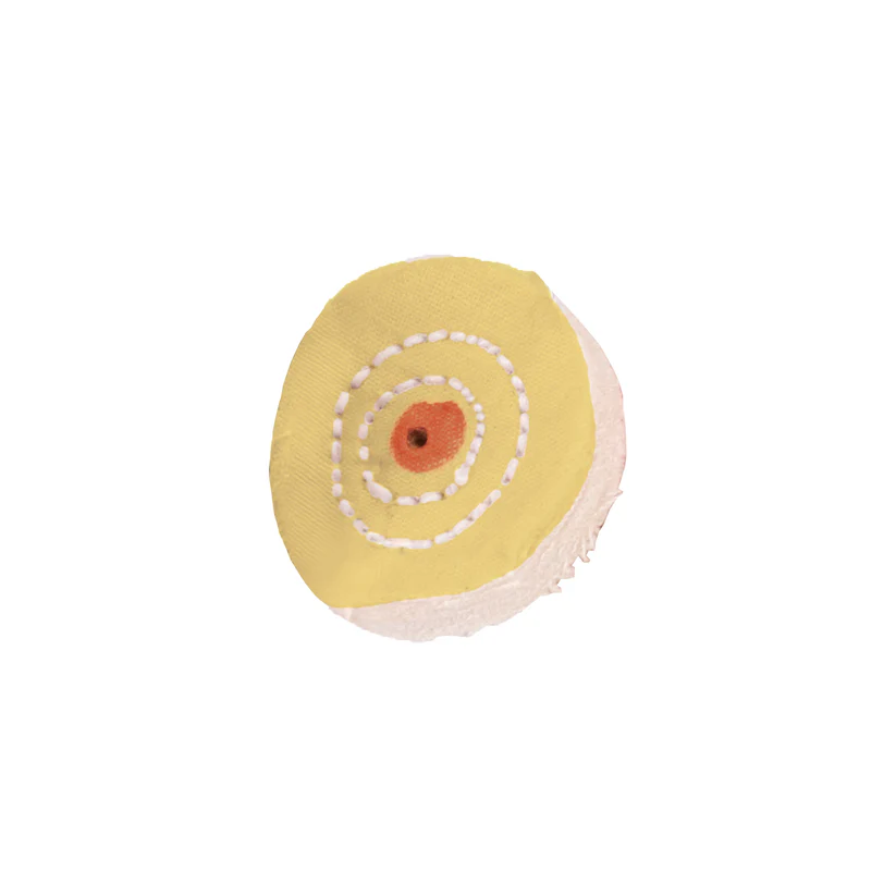 [142-0215] Yellow Mandrel Buffs - 1" (Pkg. of 3)