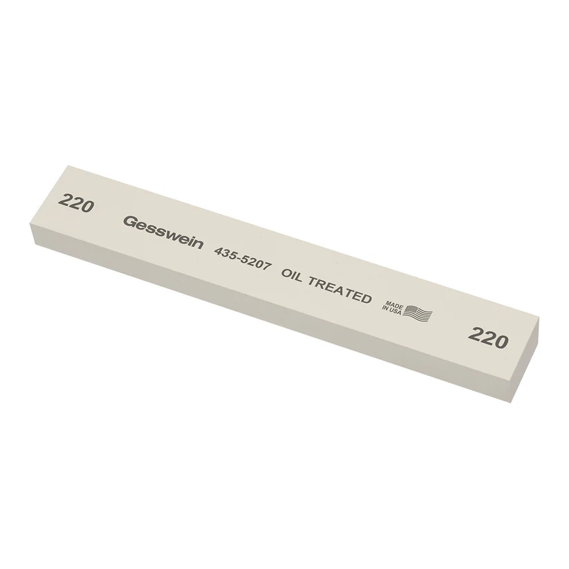 [435-5207] Gesswein® Oil-Treated Stones - 1" x 1/2" x 6", 220 Grit  (Pkg. of 6)