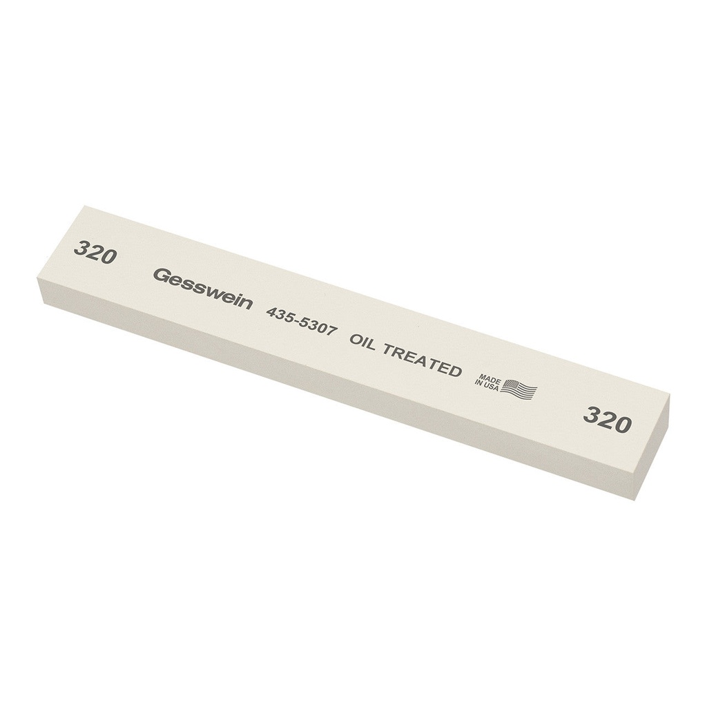 [435-5307] Gesswein® Oil-Treated Stones - 1" x 1/2" x 6", 320 Grit  (Pkg. of 6)