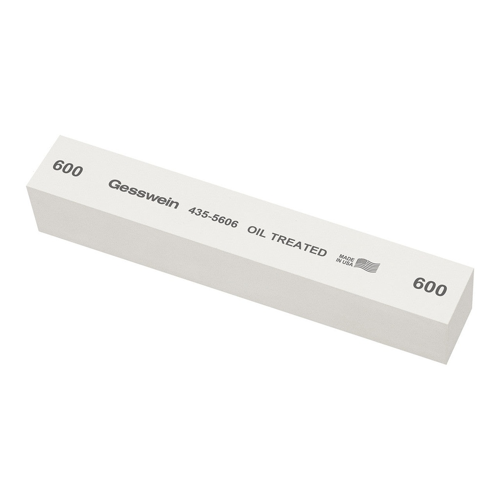[435-5606] Gesswein® Oil-Treated Stones - 1" x 1" x 6", 600 Grit  (Pkg. of 6)