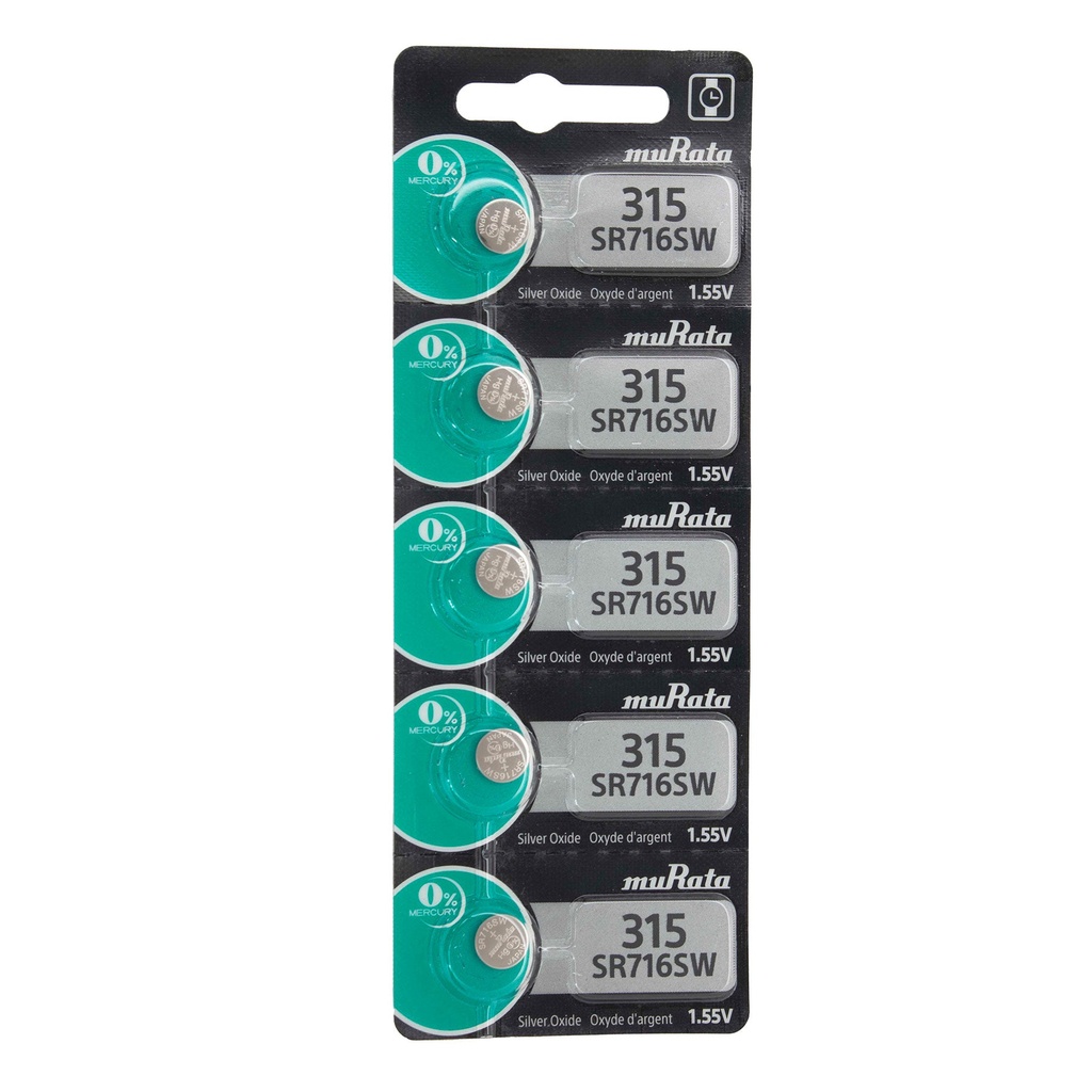Sony® Murata Silver Oxide Watch Batteries - 315  (Pkg. of 5)