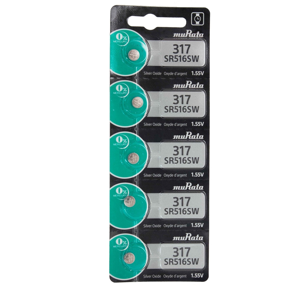 Sony® Murata Silver Oxide Watch Batteries - 317  (Pkg. of 5)