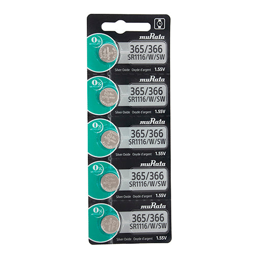 [808-3014] Sony® Murata Silver Oxide Watch Batteries - 365 / 366  (Pkg. of 5)
