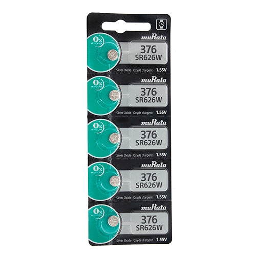 [808-3019] Sony® Murata Silver Oxide Watch Batteries - 376  (Pkg. of 5)