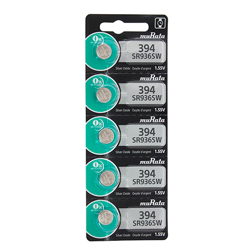 [808-3024] Sony® Murata Silver Oxide Watch Batteries - 394  (Pkg. of 5)