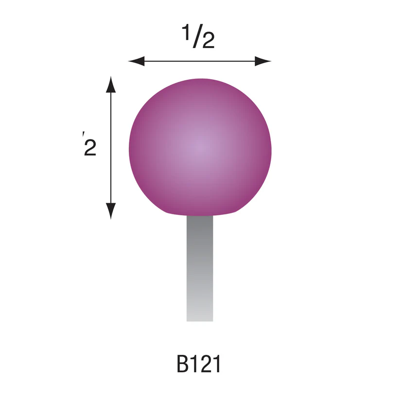 [334-0121] Purple Mounted Points, 3mm Shank - B121, Box of 36