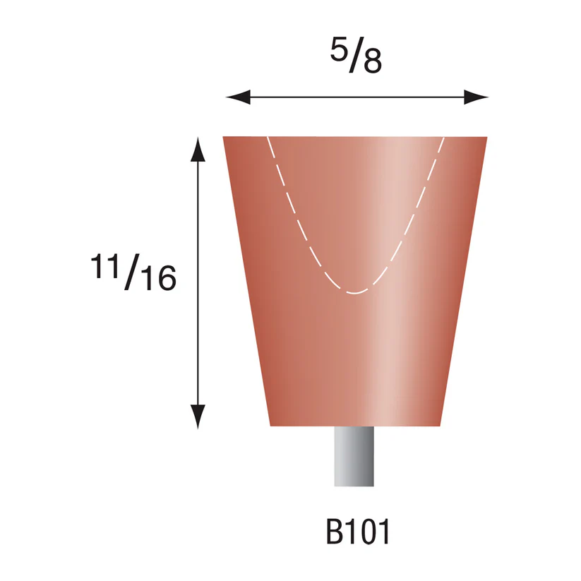 [301-1010] Red Mounted Points, 1/8" Shank - B101, Box of 12