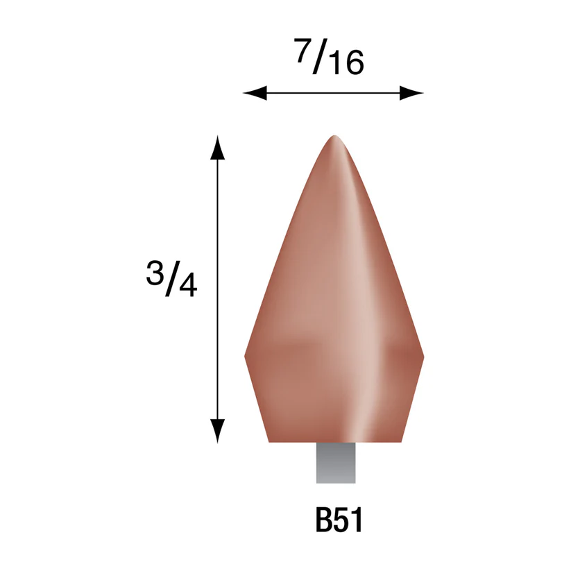 [309-0510] Red Mounted Points, 1/8" Shank - B51, Box of 12