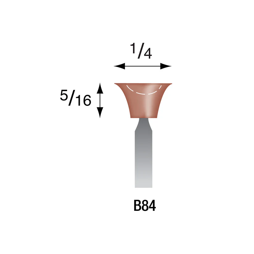[309-0840] Red Mounted Points, 1/8" Shank - B84, Box of 12